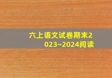 六上语文试卷期末2023~2024阅读