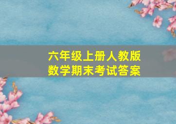 六年级上册人教版数学期末考试答案