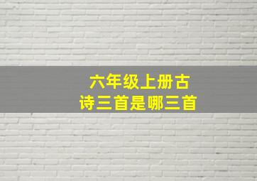 六年级上册古诗三首是哪三首