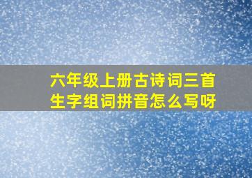 六年级上册古诗词三首生字组词拼音怎么写呀