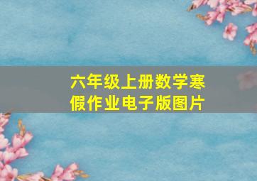 六年级上册数学寒假作业电子版图片