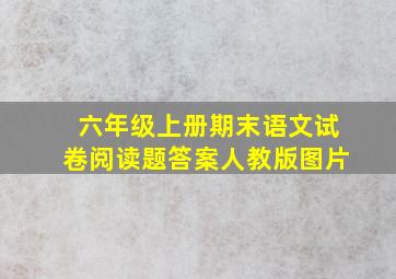 六年级上册期末语文试卷阅读题答案人教版图片