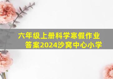 六年级上册科学寒假作业答案2024沙窝中心小学