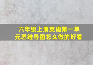 六年级上册英语第一单元思维导图怎么做的好看