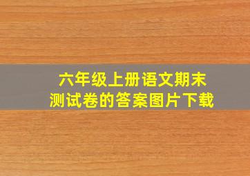 六年级上册语文期末测试卷的答案图片下载