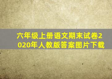 六年级上册语文期末试卷2020年人教版答案图片下载