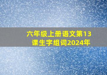 六年级上册语文第13课生字组词2024年