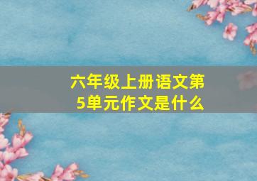 六年级上册语文第5单元作文是什么