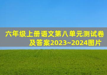 六年级上册语文第八单元测试卷及答案2023~2024图片