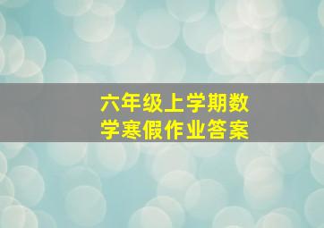 六年级上学期数学寒假作业答案