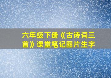 六年级下册《古诗词三首》课堂笔记图片生字