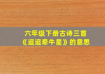 六年级下册古诗三首《迢迢牵牛星》的意思