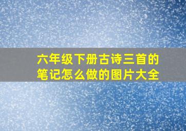 六年级下册古诗三首的笔记怎么做的图片大全