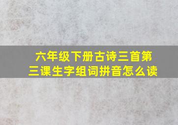 六年级下册古诗三首第三课生字组词拼音怎么读