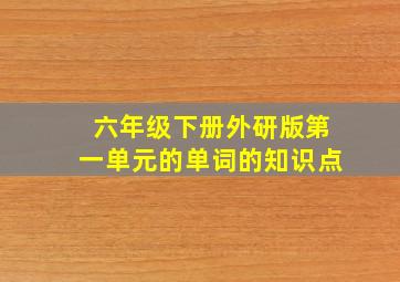 六年级下册外研版第一单元的单词的知识点