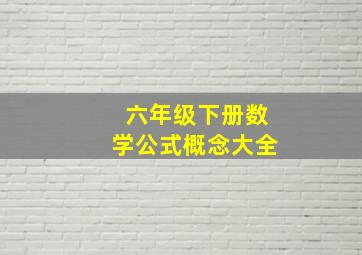 六年级下册数学公式概念大全