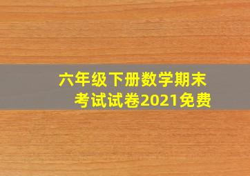 六年级下册数学期末考试试卷2021免费