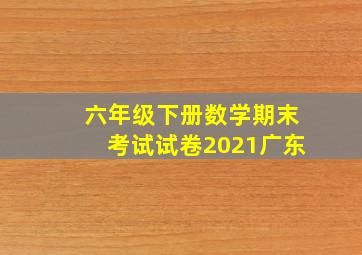 六年级下册数学期末考试试卷2021广东