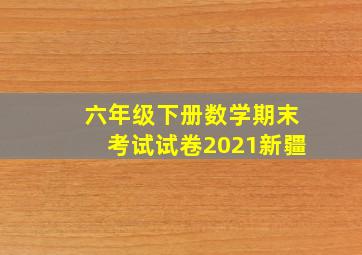 六年级下册数学期末考试试卷2021新疆