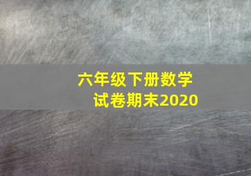 六年级下册数学试卷期末2020