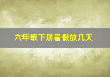 六年级下册暑假放几天