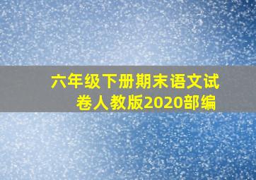 六年级下册期末语文试卷人教版2020部编