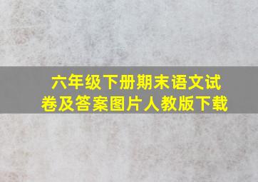 六年级下册期末语文试卷及答案图片人教版下载