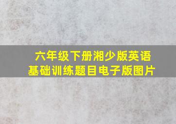 六年级下册湘少版英语基础训练题目电子版图片