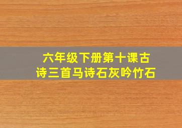 六年级下册第十课古诗三首马诗石灰吟竹石