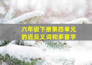 六年级下册第四单元的近反义词和多音字