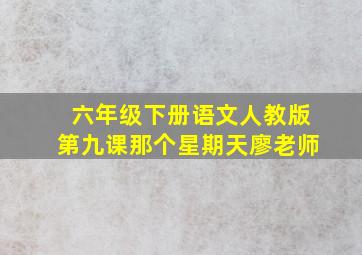 六年级下册语文人教版第九课那个星期天廖老师