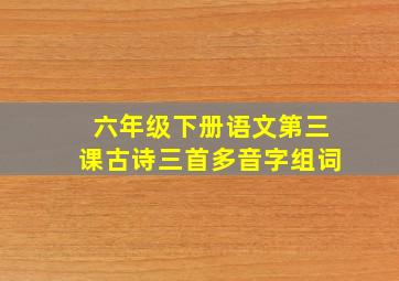 六年级下册语文第三课古诗三首多音字组词