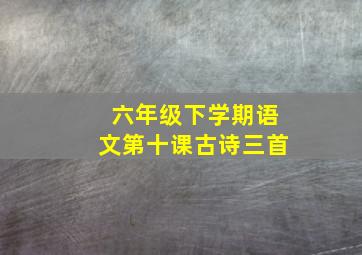 六年级下学期语文第十课古诗三首