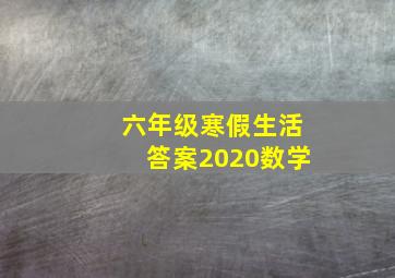 六年级寒假生活答案2020数学