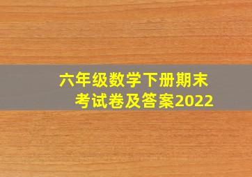 六年级数学下册期末考试卷及答案2022