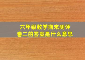 六年级数学期末测评卷二的答案是什么意思