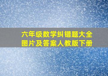 六年级数学纠错题大全图片及答案人教版下册