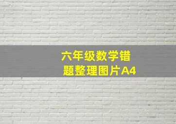 六年级数学错题整理图片A4