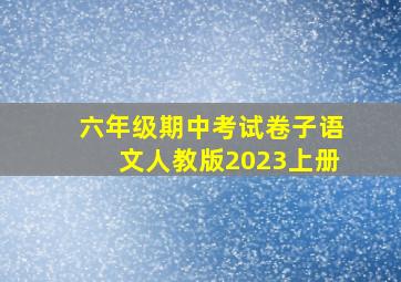 六年级期中考试卷子语文人教版2023上册