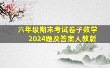 六年级期末考试卷子数学2024题及答案人教版