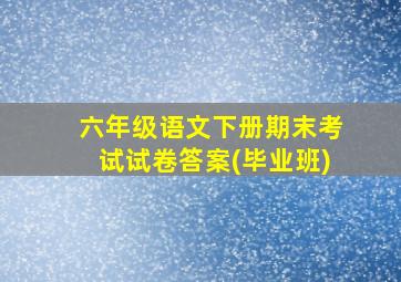 六年级语文下册期末考试试卷答案(毕业班)