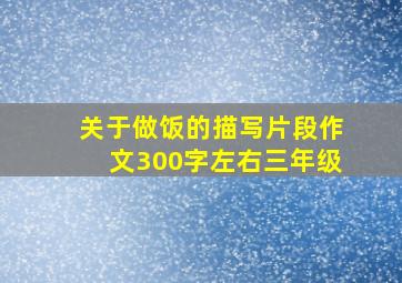 关于做饭的描写片段作文300字左右三年级