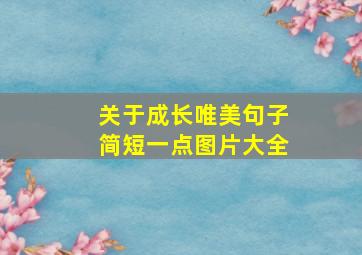 关于成长唯美句子简短一点图片大全