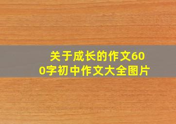 关于成长的作文600字初中作文大全图片