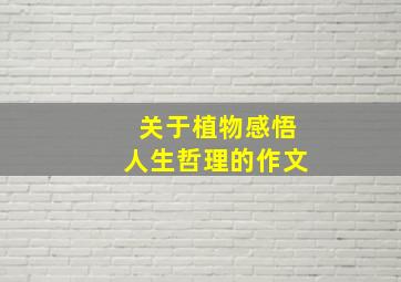 关于植物感悟人生哲理的作文