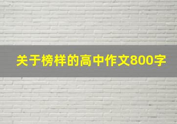 关于榜样的高中作文800字