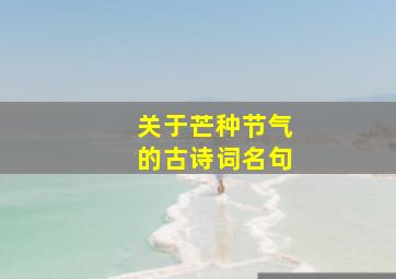 关于芒种节气的古诗词名句