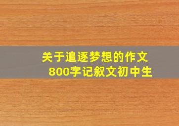 关于追逐梦想的作文800字记叙文初中生