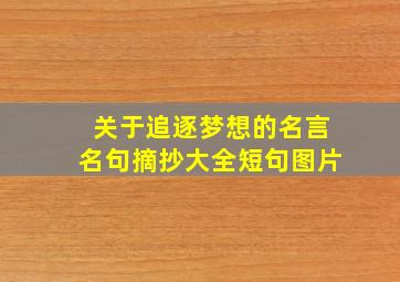 关于追逐梦想的名言名句摘抄大全短句图片