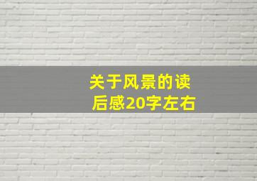 关于风景的读后感20字左右